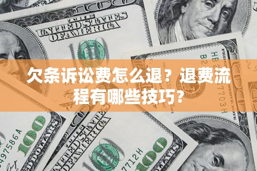 北京欠条诉讼费怎么退？退费流程有哪些技巧？